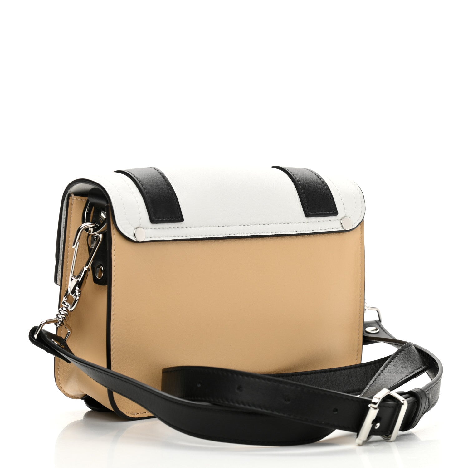 Proenza Schouler Lambskin Snakeskin Embossed PS1 Mini Pouch Messenger Black Sand 3 of 11