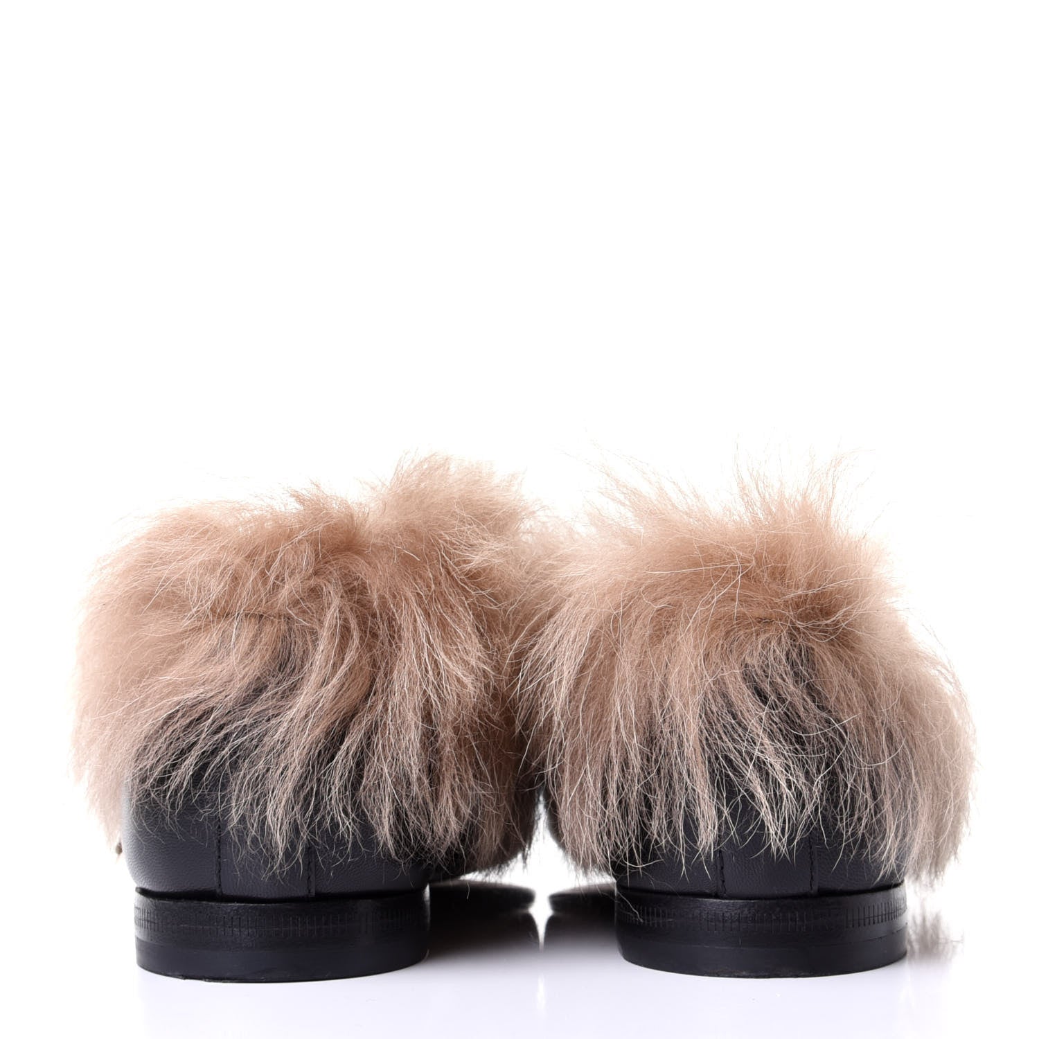 Gucci Malaga Kid Fur Womens Jordaan Loafers 36 Black Natural 3 of 4