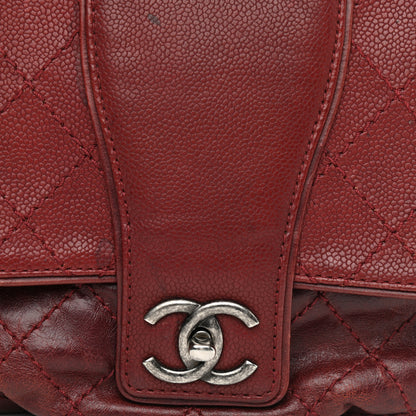 Chanel Caviar Aged Calfskin Medium Bubble Graphic Messenger Bag Dark Red 9 of 13