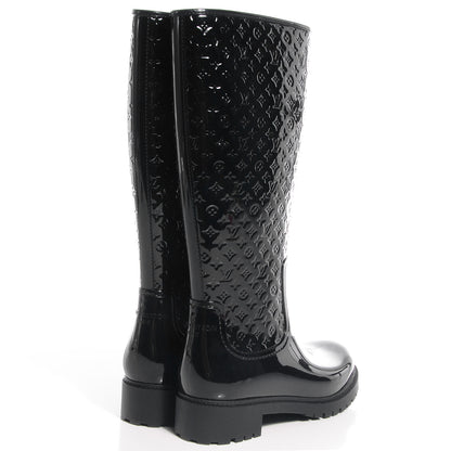 Louis Vuitton Rubber Embossed Monogram Splash Rain Boots 41 Black 4 of 7