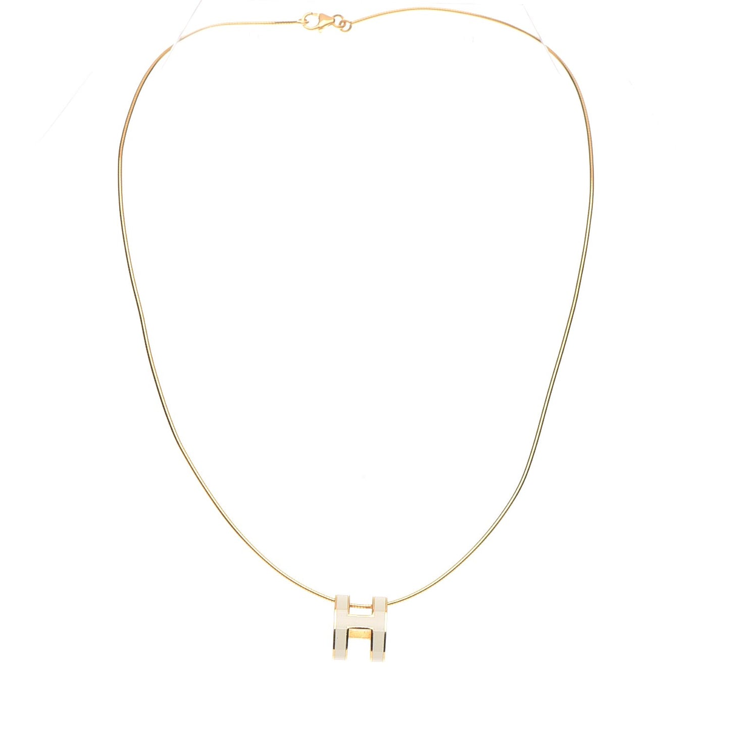 Lacquered Gold Pop H Pendant Necklace Pannacotta
