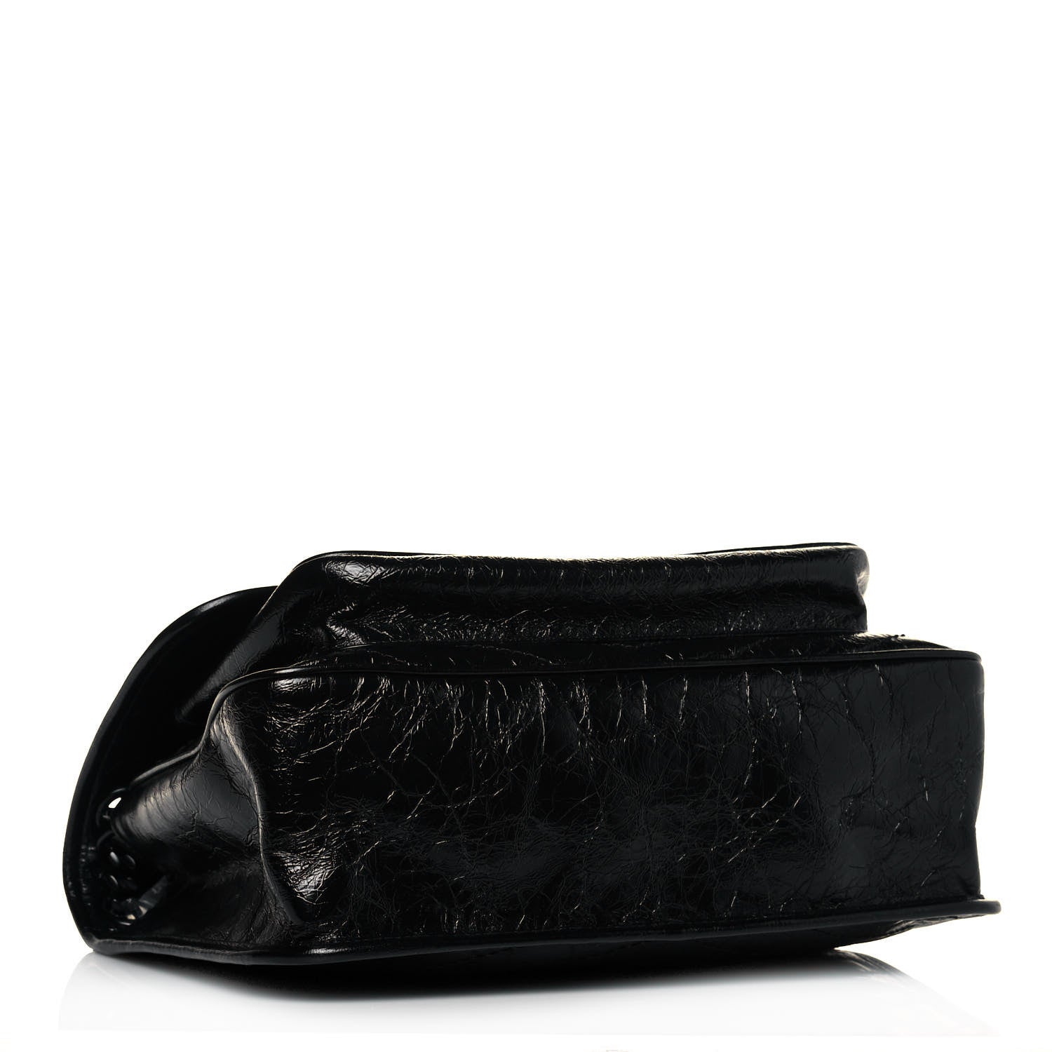 Saint Laurent Crinkled Calfskin Matelasse Monogram Medium Niki Chain Satchel Black 4 of 10
