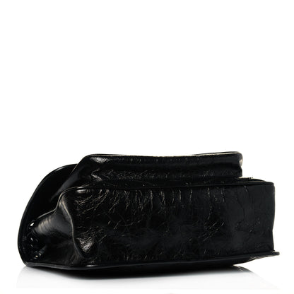 Saint Laurent Crinkled Calfskin Matelasse Monogram Medium Niki Chain Satchel Black 4 of 10