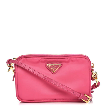 Prada Tessuto Nylon Saffiano Mini Camera Crossbody Fuxia 1 of 8