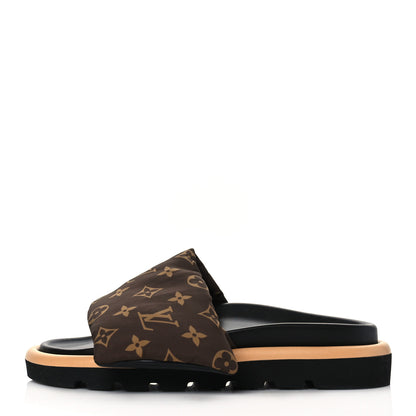 Louis Vuitton Nylon Monogram Pool Pillow Comfort Mule 38 Cacao Brown 1 of 9