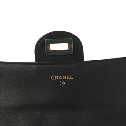 Chanel Crumpled Calfskin Quilted Large Reissue Gusset Flap Wallet Black 8 of 9