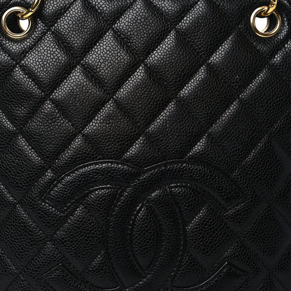 Chanel Caviar Quilted Petit Shopping Tote PST Black 7 of 9