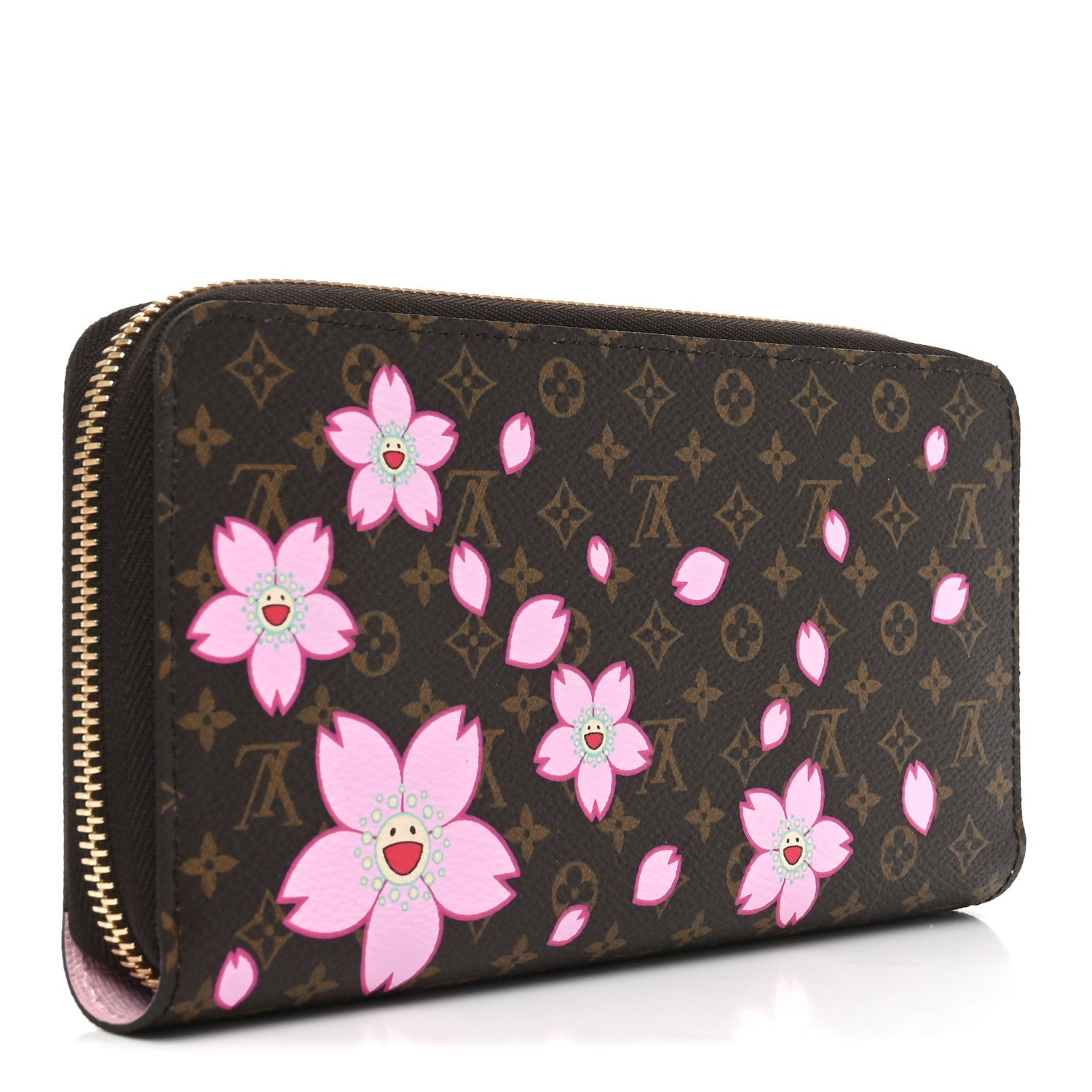 Louis Vuitton LV X TM Monogram Cherry Blossom Zippy Wallet Sakura Brown 3 of 6
