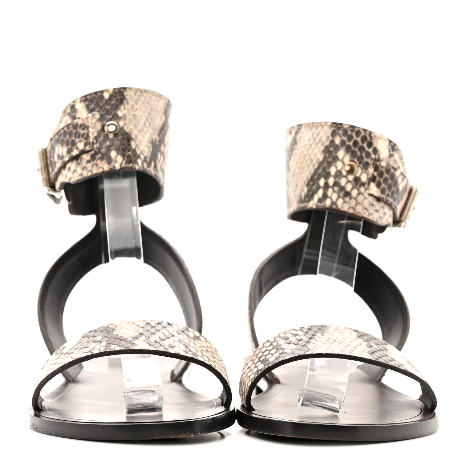 Saint Laurent Snakeskin Ankle Strap Sandals 36.5 Roccia 6 of 32
