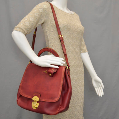 Miu Miu Leather Front Pocket Satchel Red 2 of 11