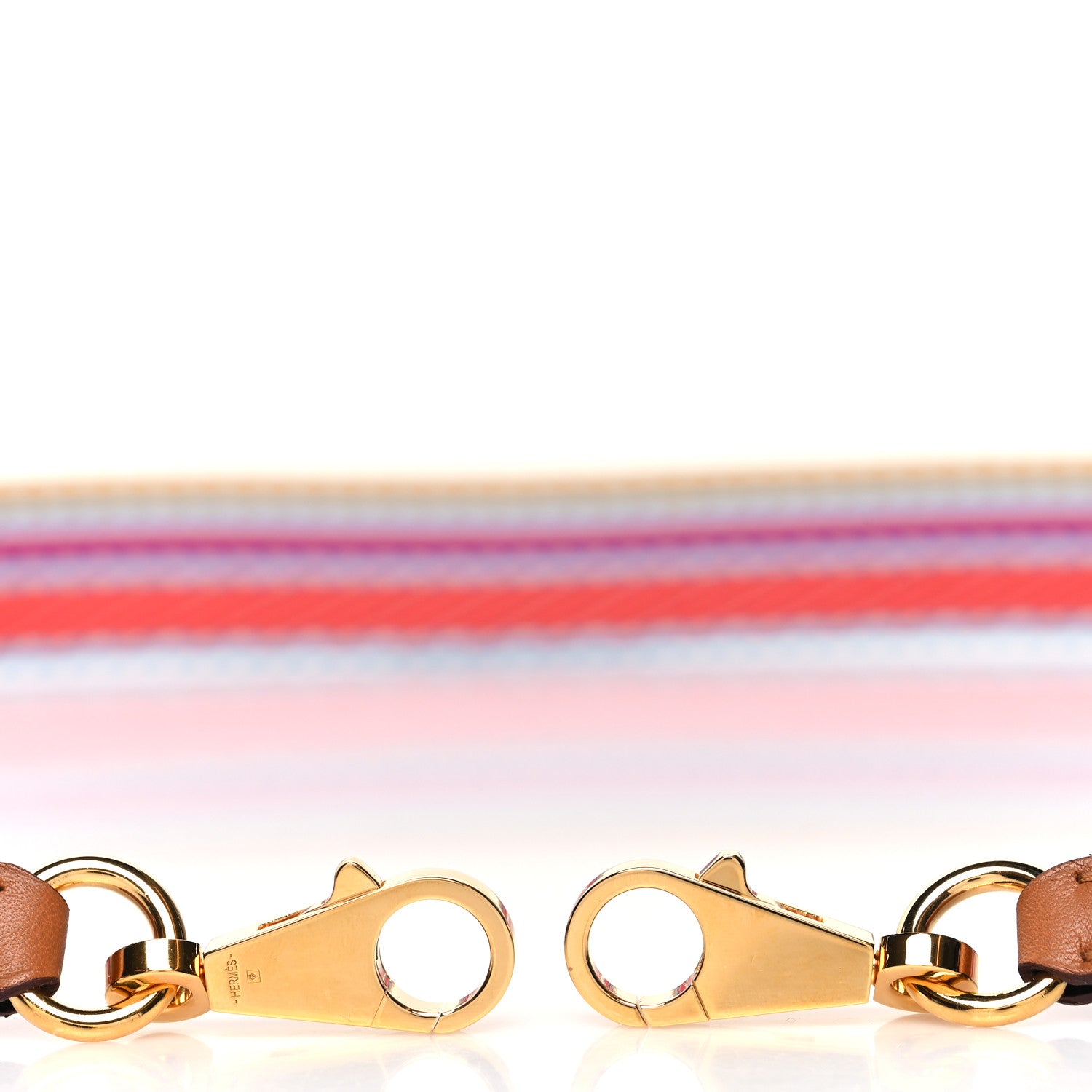 Hermes Toile Swift 25mm Sangle Cavale Shoulder Strap Magnolia Cappucine 3 of 6