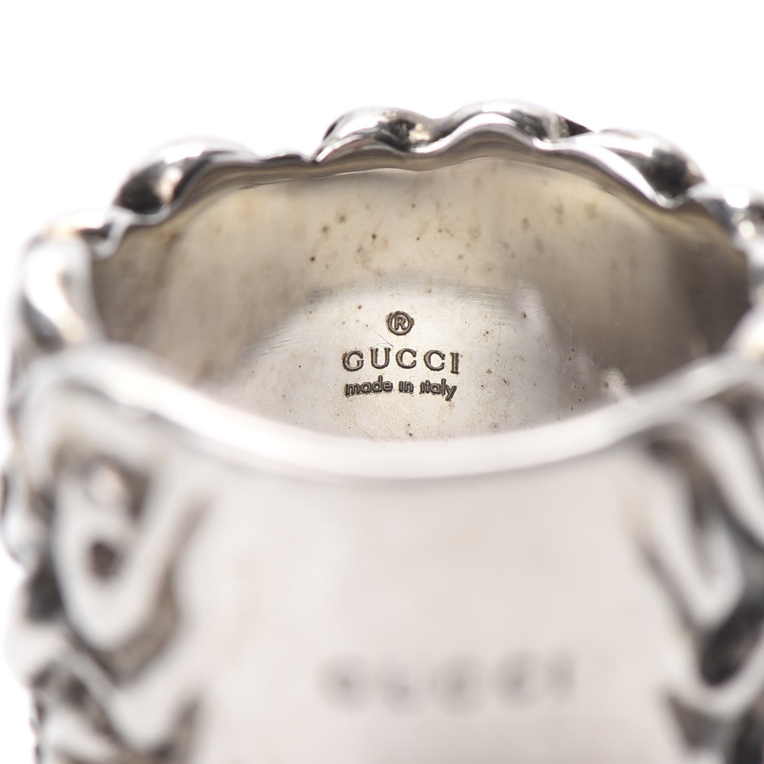Gucci Metal Lion Mane Ring 6.25 Aged Silver 4 of 8