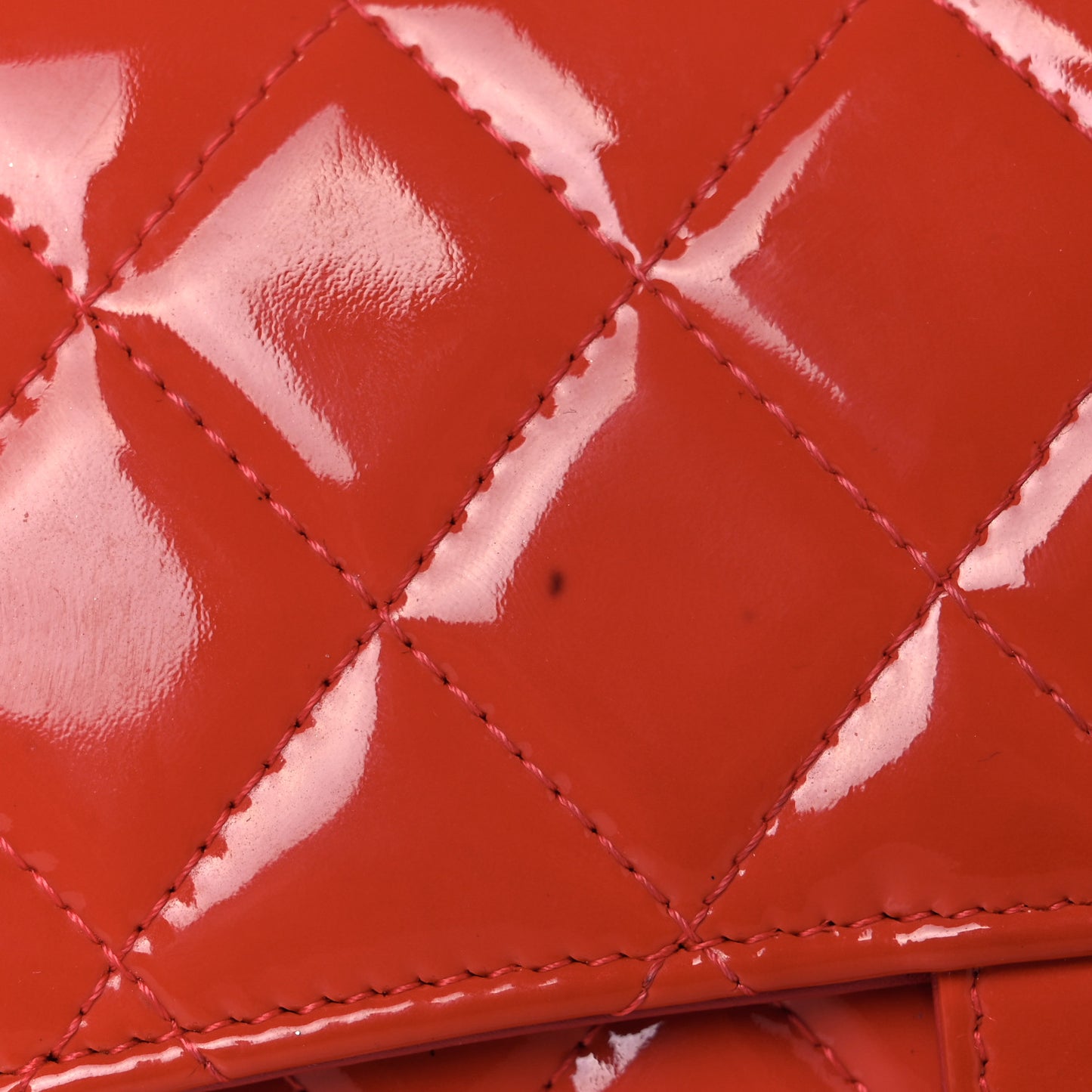 Patent Quilted Travel Wallet Rose Fonce