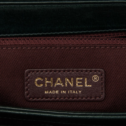 Chanel Glazed Calfskin Quilted Medium Perfect Edge Flap Dark Green 7 of 8