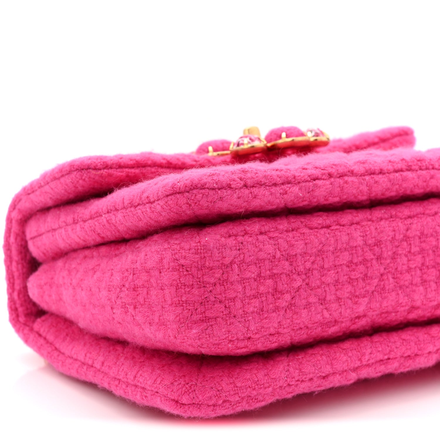 Chanel Cashmere Tweed Quilted Mini Bijoux Flap Fuchsia 9 of 11