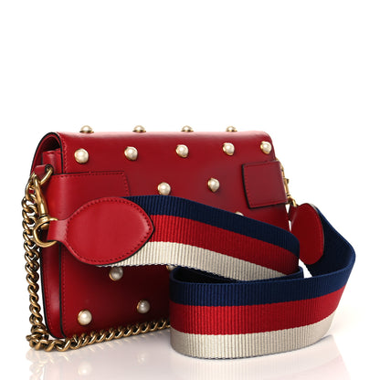 Gucci Nappa Pearl Studded Mini Queen Margaret Broadway Shoulder Bag Hibiscus Red 3 of 11