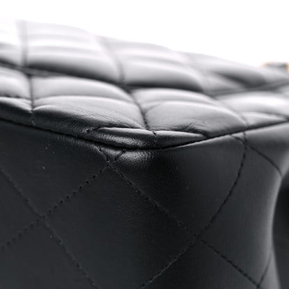 Chanel Lambskin Quilted Jumbo Double Flap Black 11 of 16