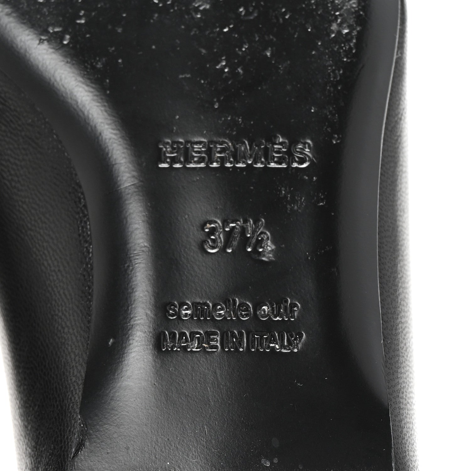 Hermes Goatskin Bilbao Ballerina Flats 37.5 Black 7 of 9