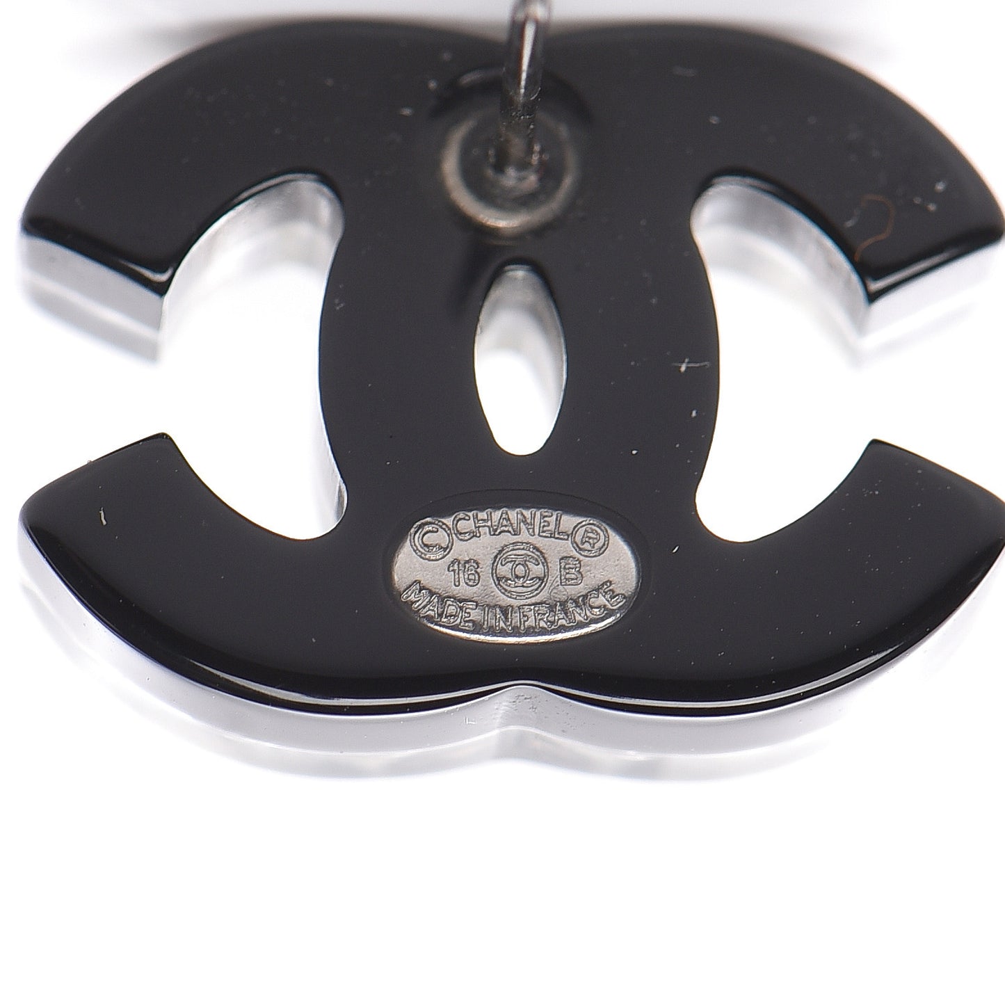 Resin CC Earrings Black White