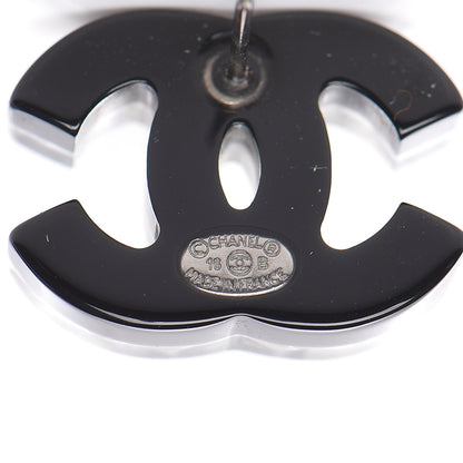 Chanel Resin CC Earrings Black White 4 of 5