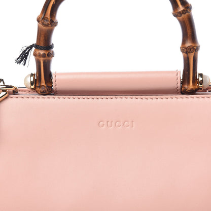 Gucci Nappa Bamboo Web Mini Nymphaea Top Handle Bag Perfect Pink Mystic White 9 of 11