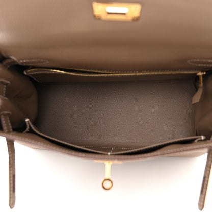 Hermes Togo Kelly Retourne 28 Etoupe 5 of 11