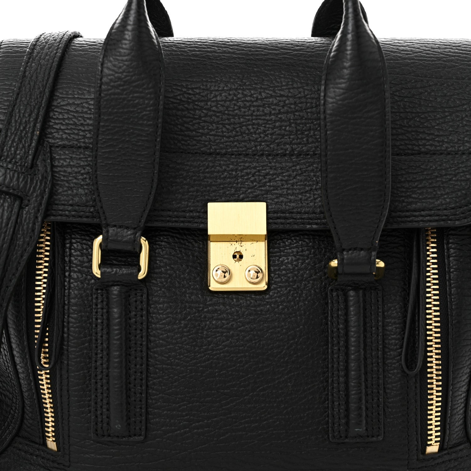 3.1 Phillip Lim Textured Calfskin Medium Pashli Satchel Black 8 of 10