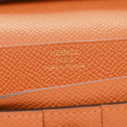 Hermes Epsom Bearn Gusset Wallet Rubis Orange 6 of 10