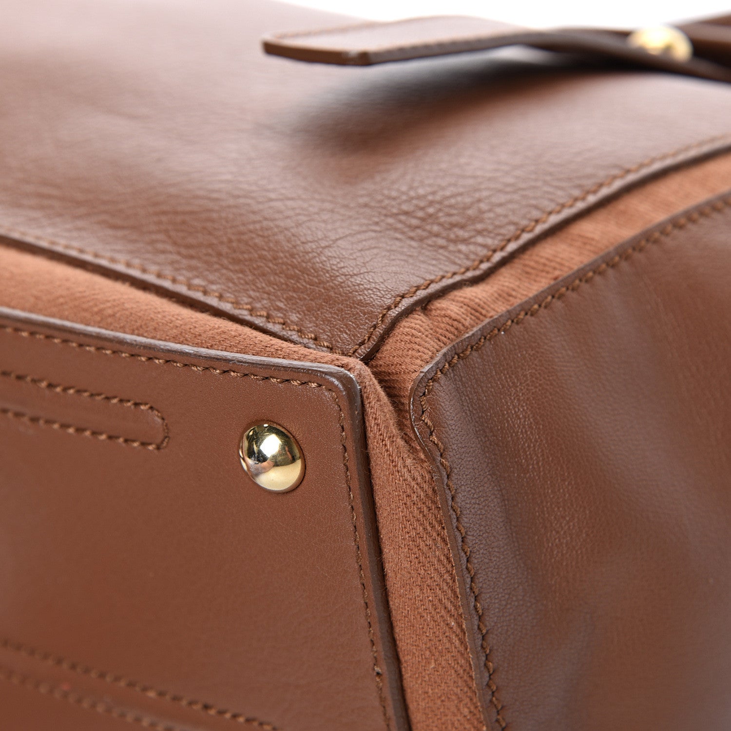 Saint Laurent Calfskin Canvas Medium Muse Two Brown 9 of 12