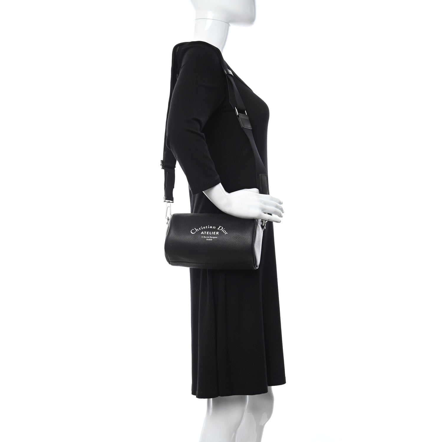 Christian Dior HOMME Grained Calfskin Mens Roller Messenger Black 2 of 10