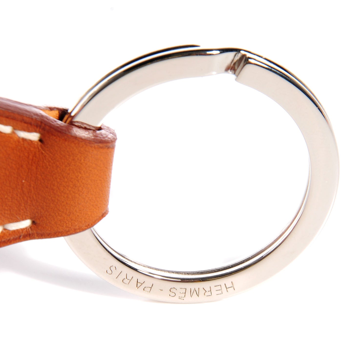 Fauve Barenia and Palladium Key Ring