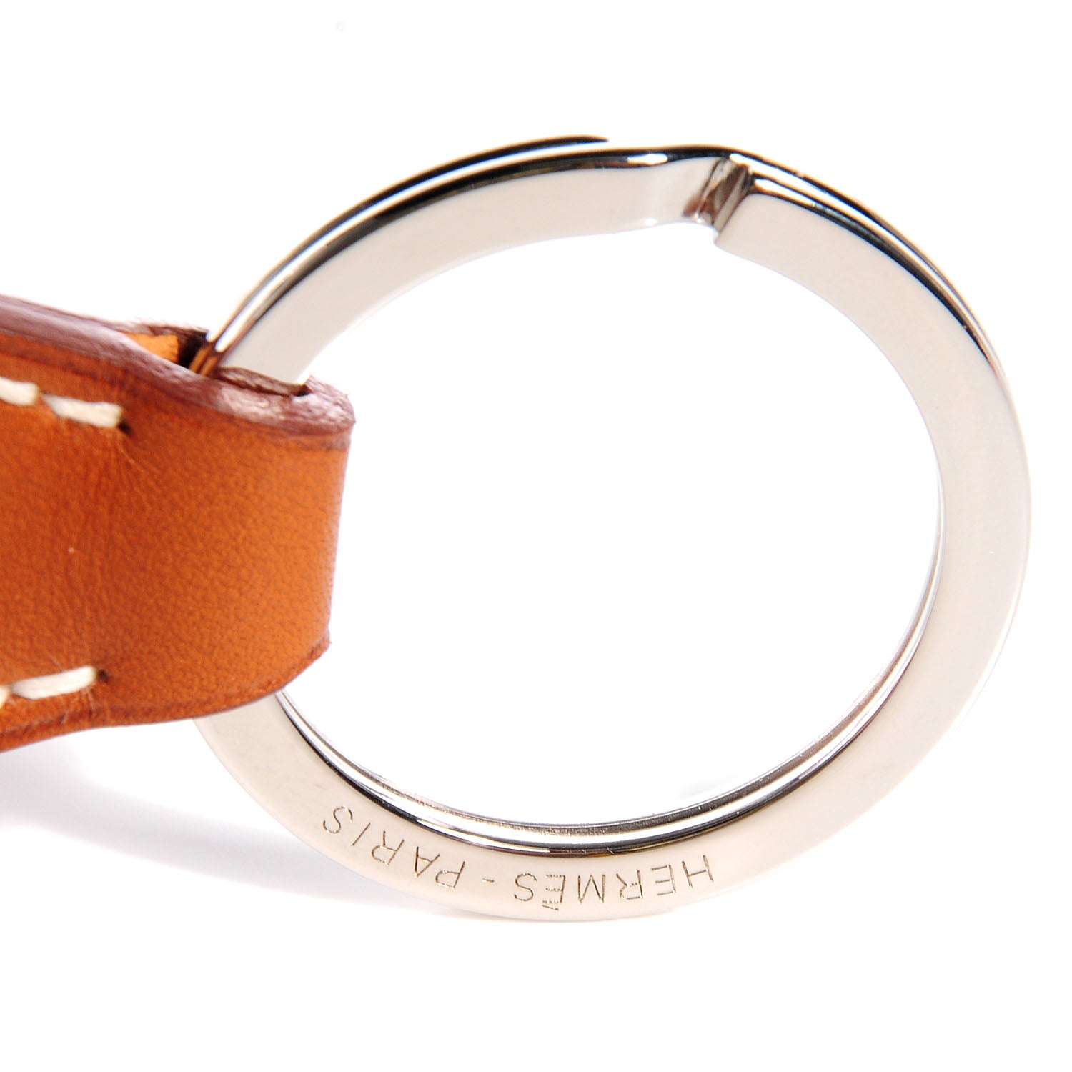 Hermes Fauve Barenia and Palladium Key Ring 3 of 5