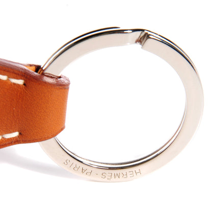 Hermes Fauve Barenia and Palladium Key Ring 3 of 5