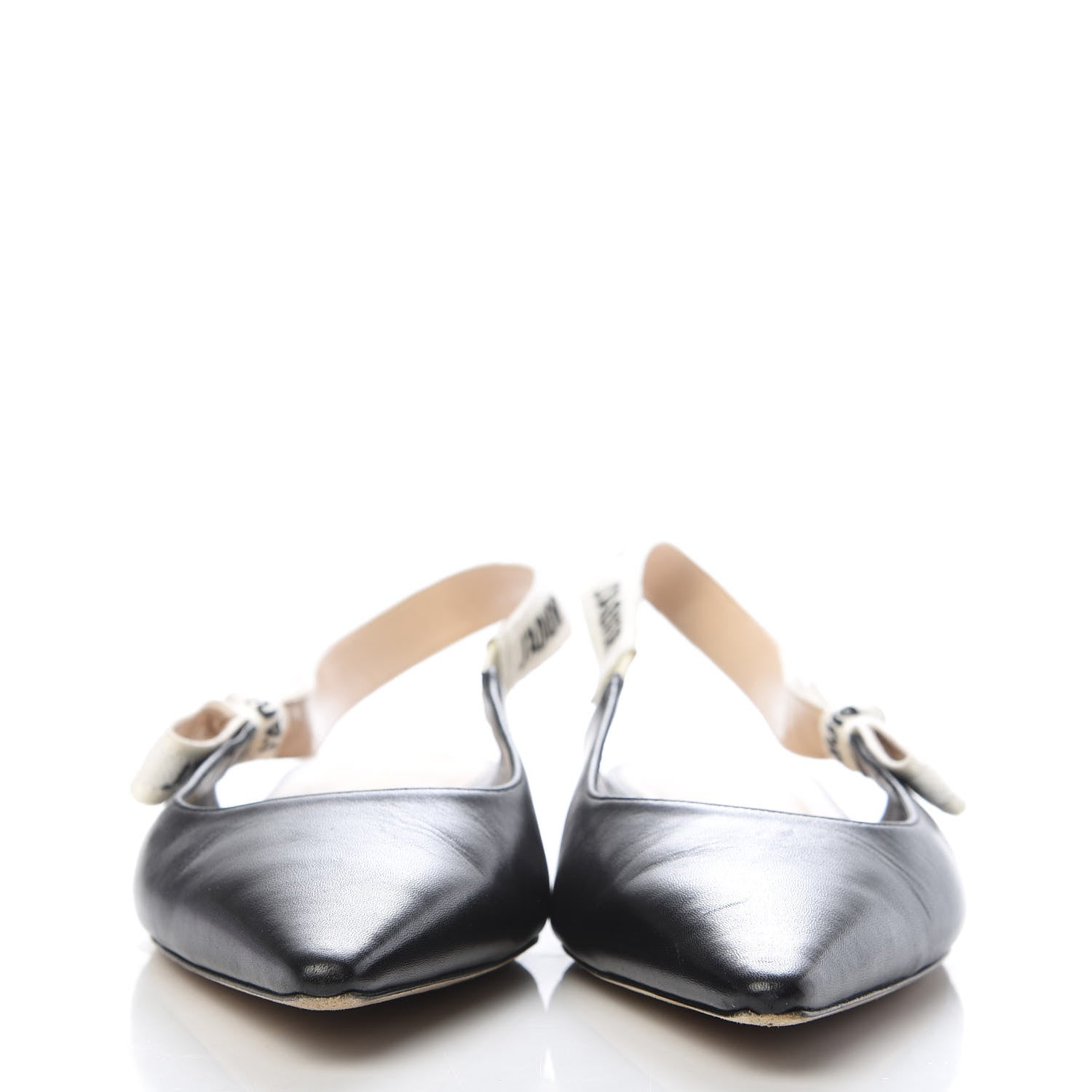 Christian Dior Lambskin Ribbon J'Adior Slingback Ballet Flats 41 Black 3 of 10