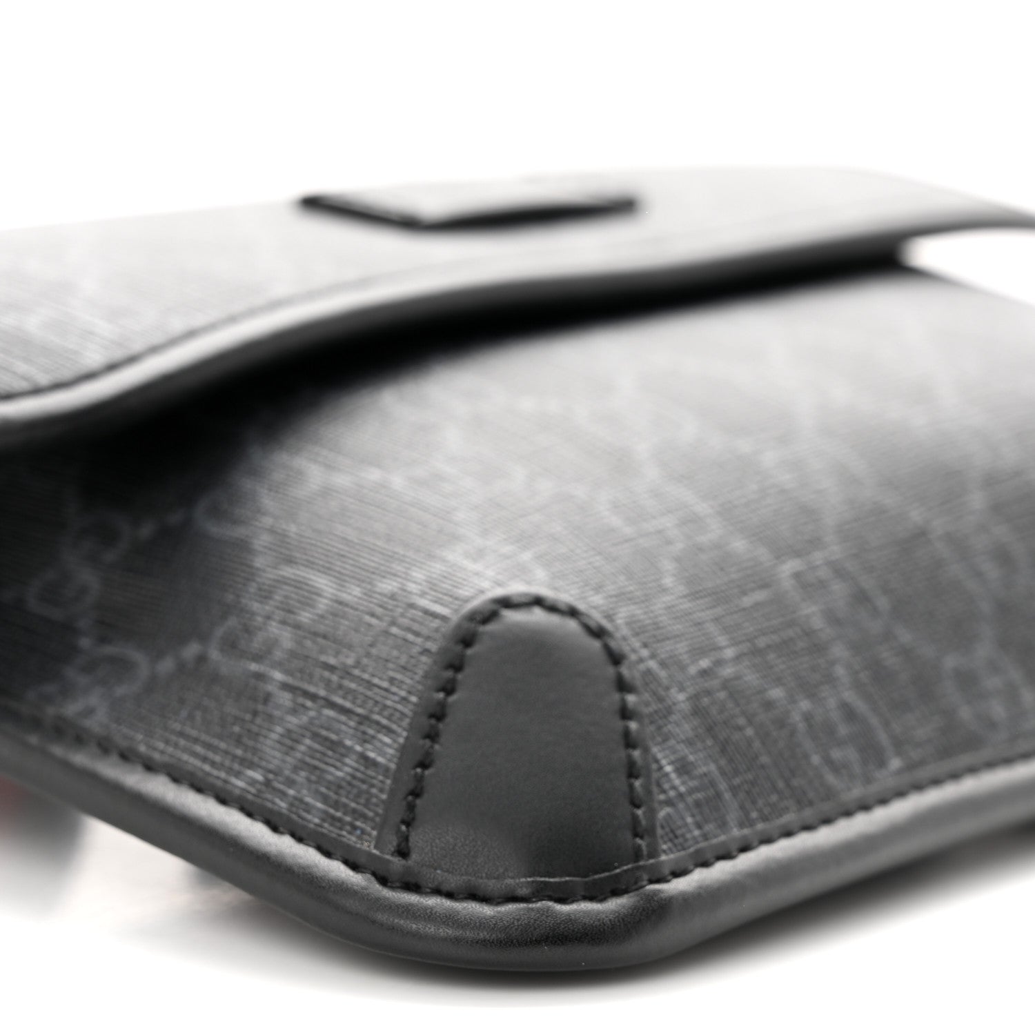Gucci GG Supreme Monogram Web Slim Belt Bag Black Grey 9 of 10