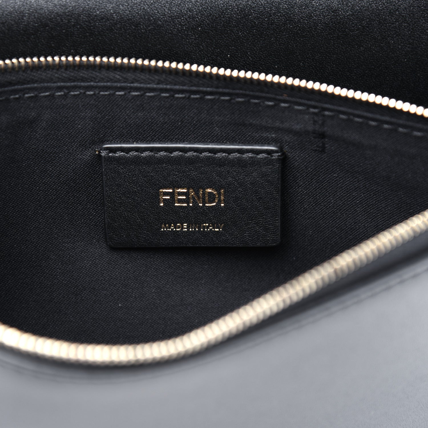 Fendi Vitello Liberty F is Fendi Bi-Color FF 1974 Embossed Medium Envelope Wallet On Chain Black Maya 6 of 10