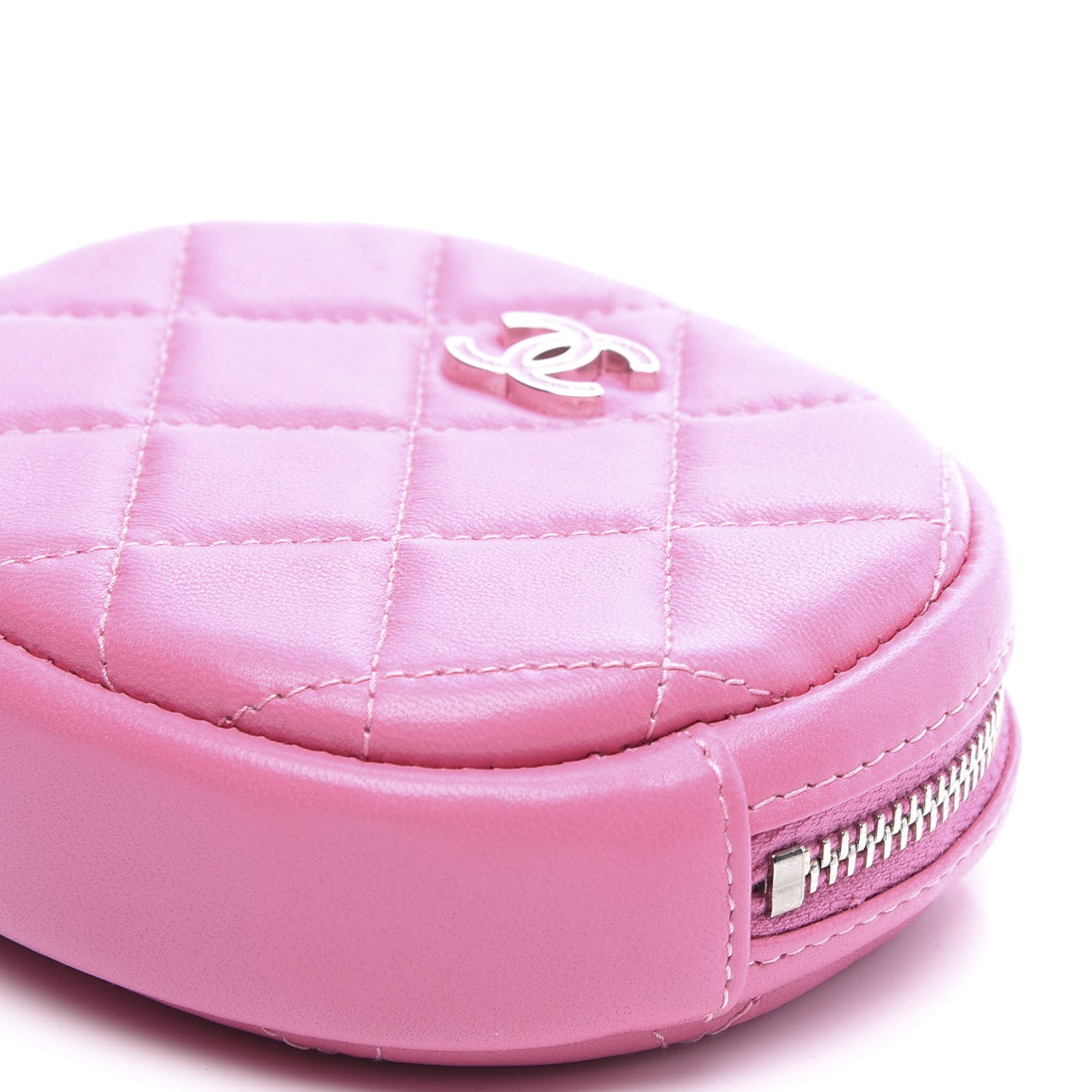 Chanel Lambskin Quilted Zip Around Classic Coin Purse Pink 8 of 9