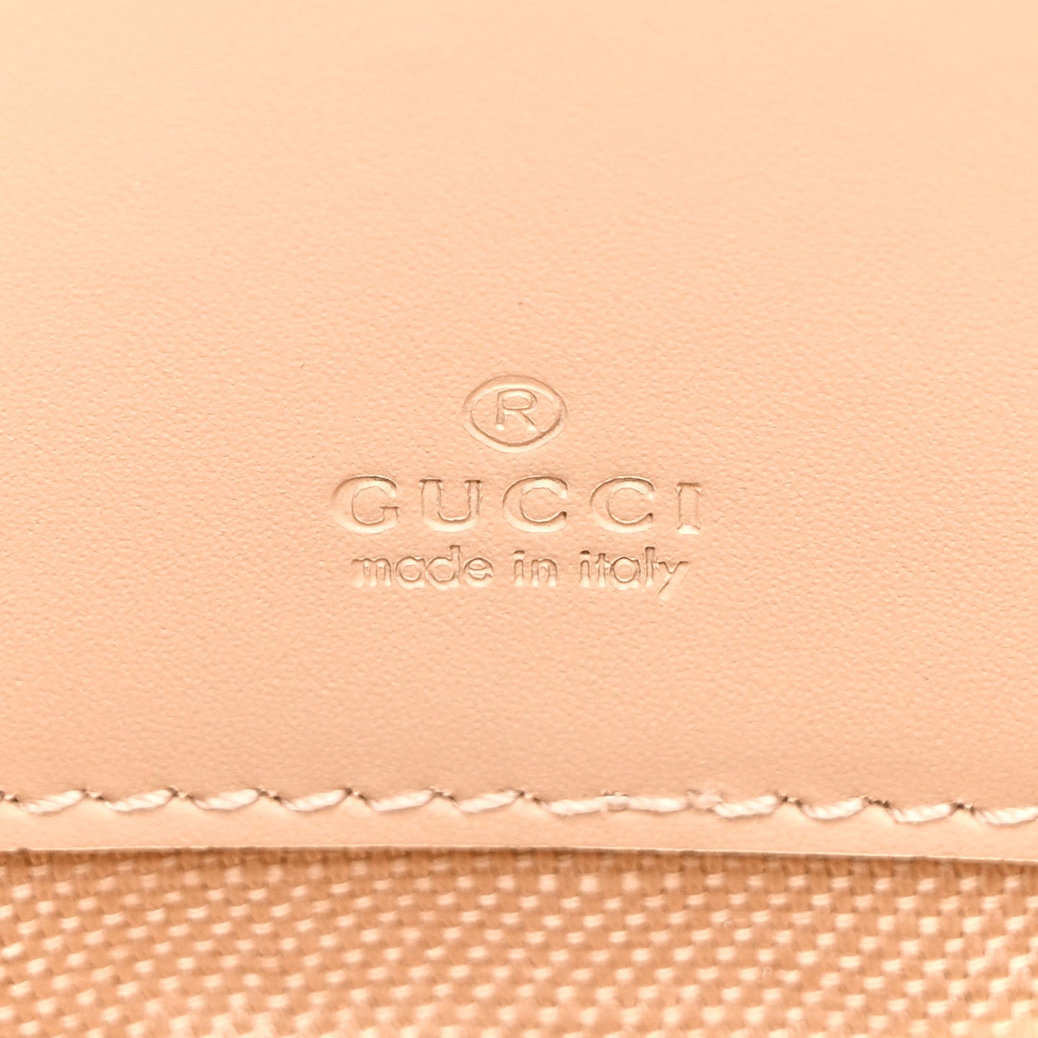 Gucci Calfskin GG Super Mini Debossed Chain Wallet Light Beige 6 of 10