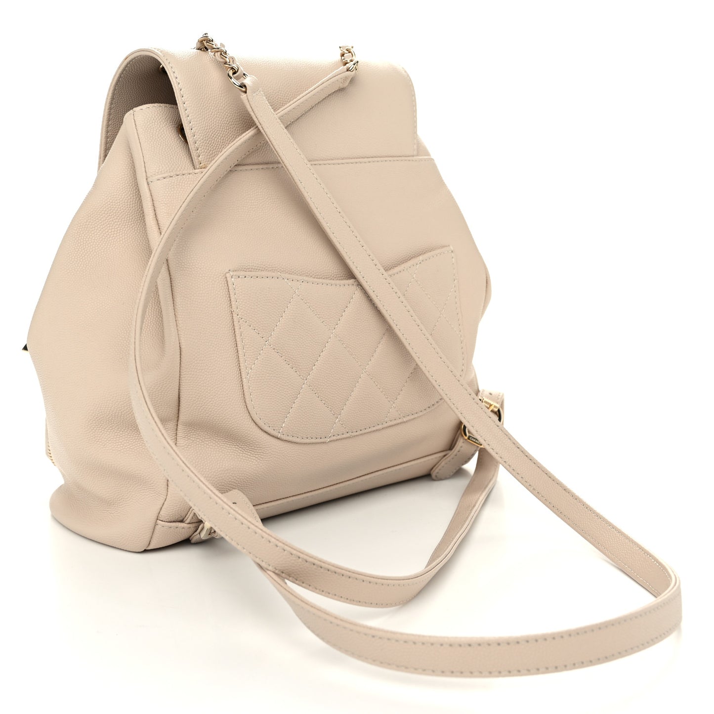 Caviar Quilted Business Affinity Backpack Light Beige