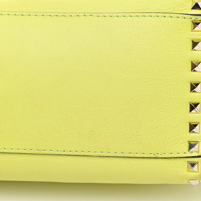 Valentino Garavani Vitello Rockstud Double Handle Tote Yellow Fluo 12 of 20