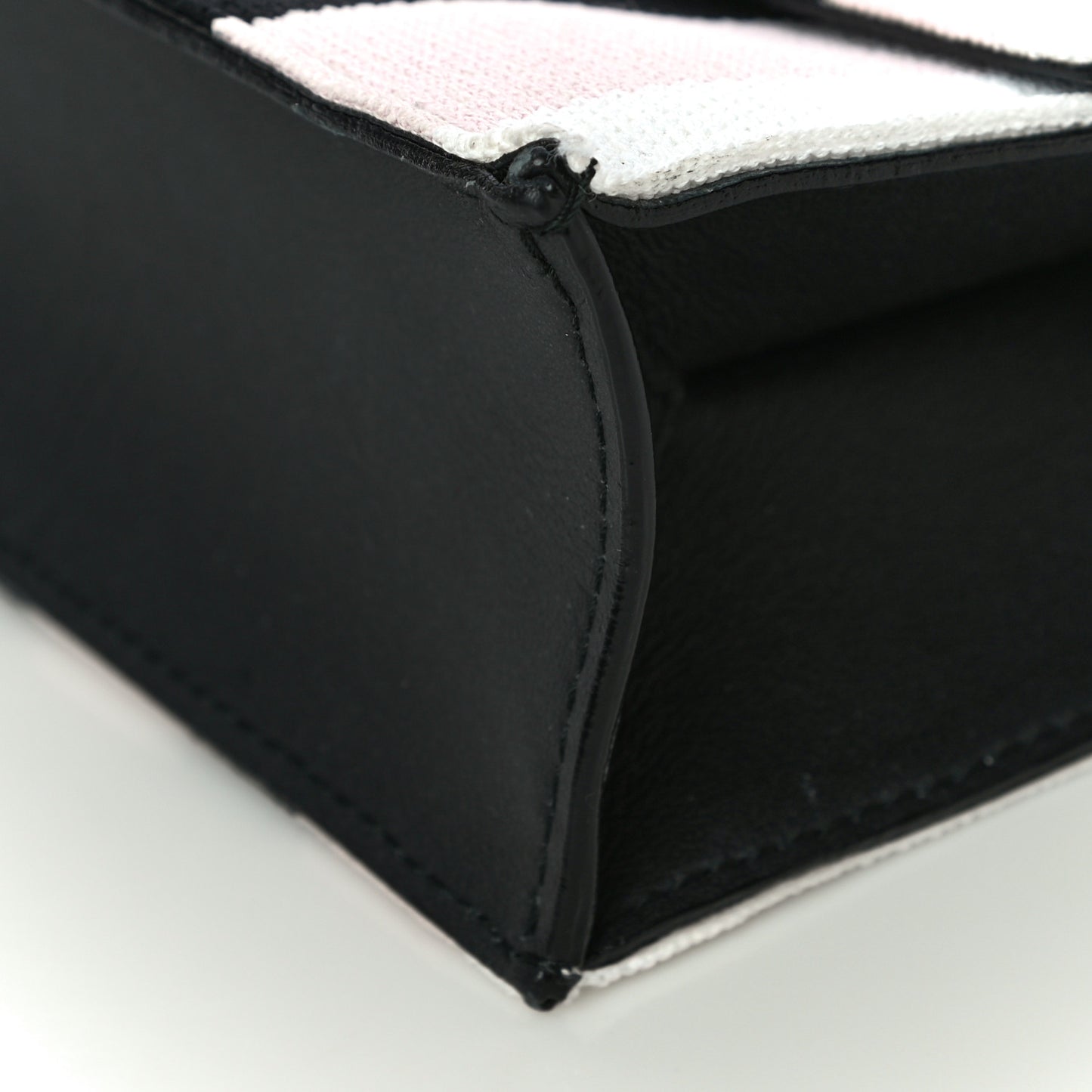 Knit Calfskin Stripe Small Lunch Bag Multicolor