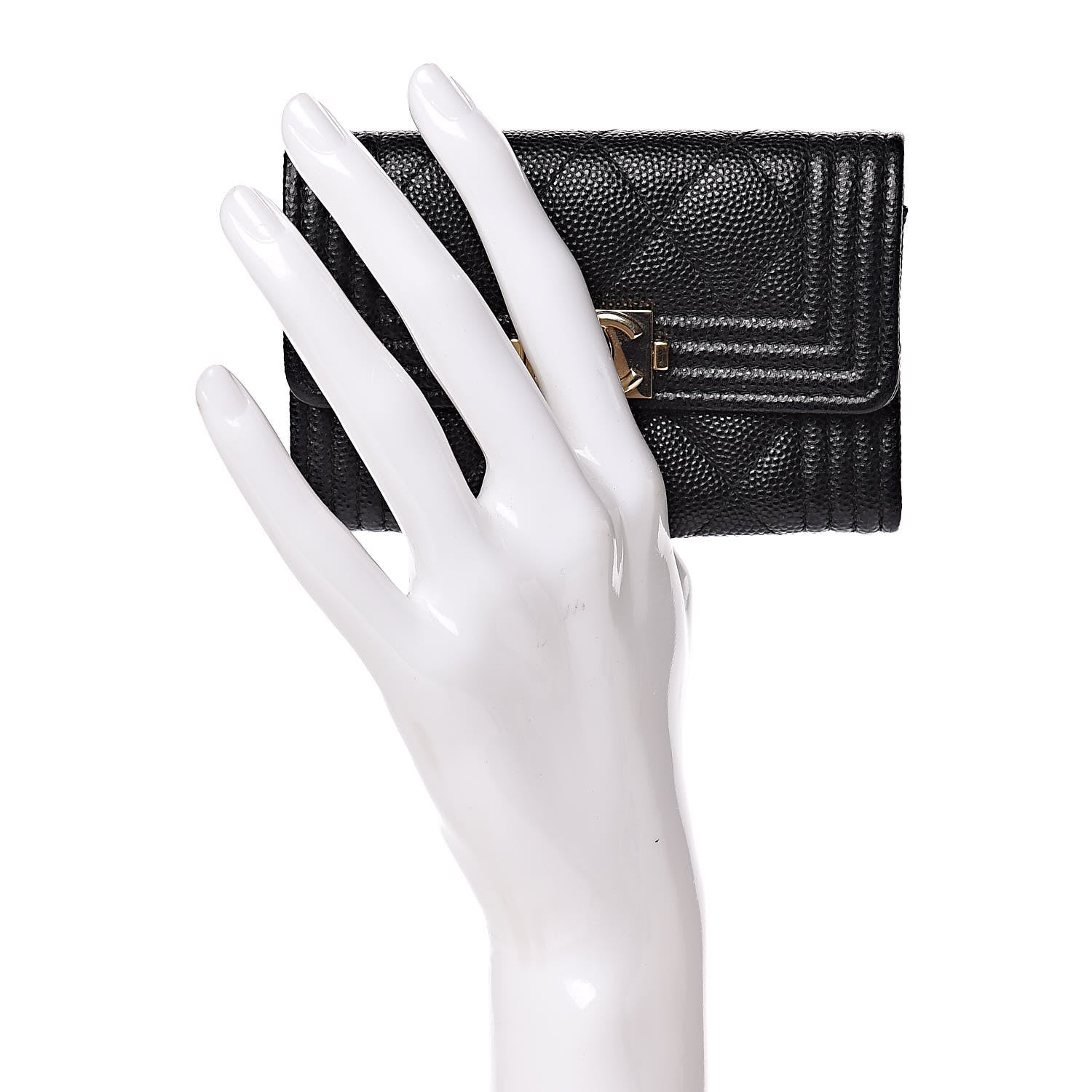 Chanel Caviar Quilted Boy Flap Card Holder Black 2 of 8