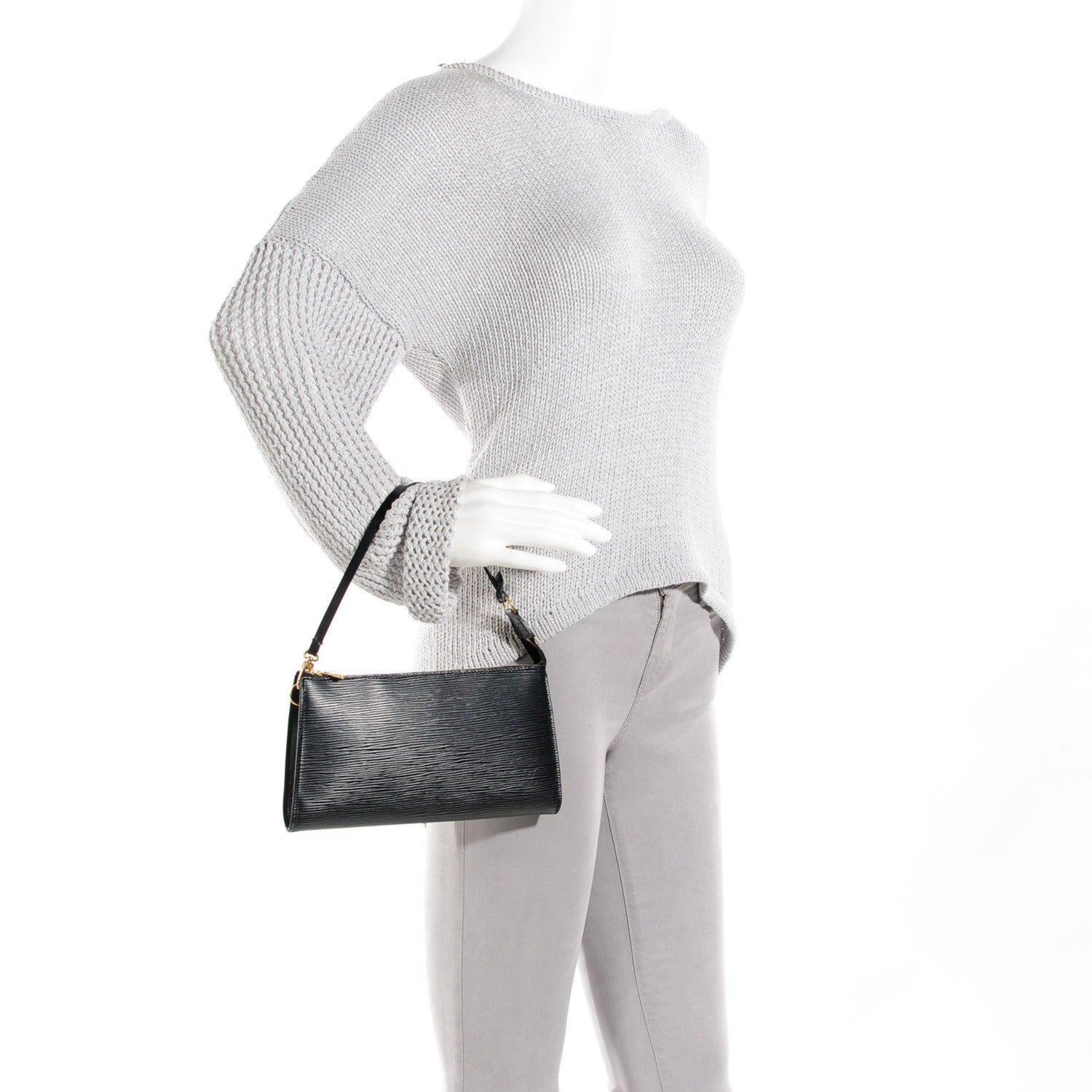 Louis Vuitton Epi Pochette Accessories 24 Black 2 of 8