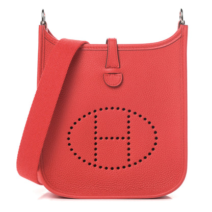 Hermes Taurillon Clemence Evelyne TPM Rouge De Coeur 1 of 11