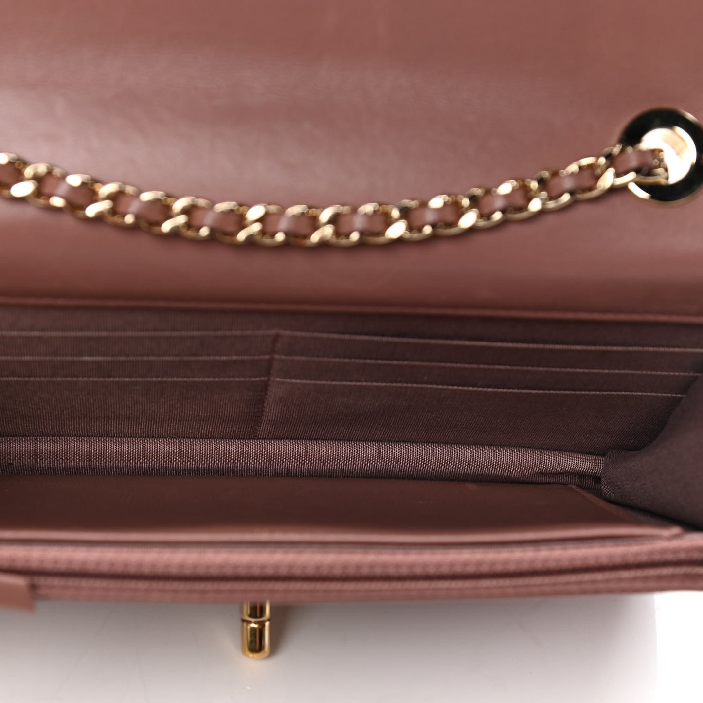 Lambskin Quilted Trendy CC Wallet On Chain WOC Nude
