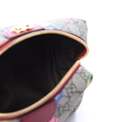 Gucci Soft GG Supreme Monogram Flora Calfskin Medium Ophidia Cosmetic Case Beige Ebony Multicolor Rosso 5 of 10