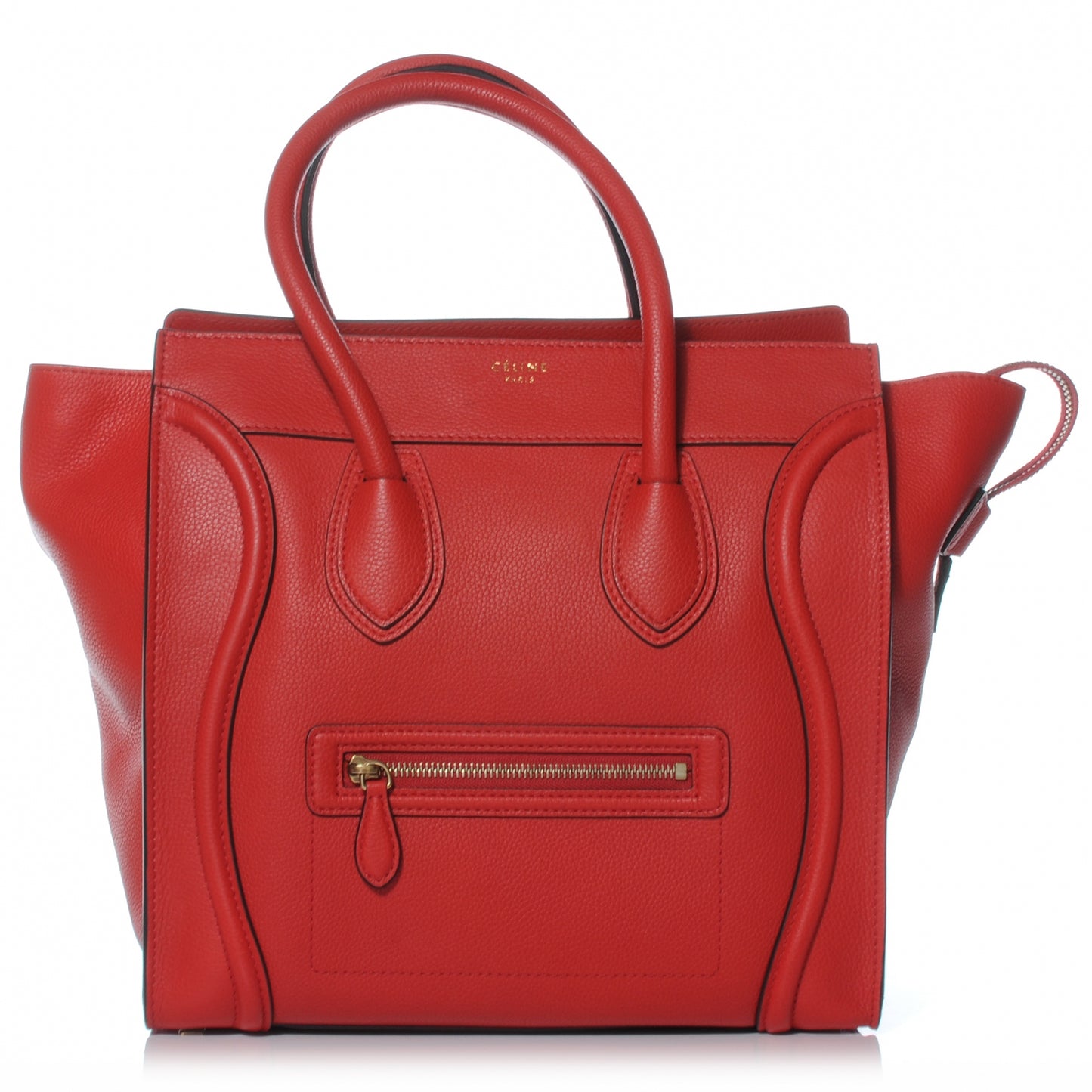 Drummed Calfskin Mini Luggage Coquelicot
