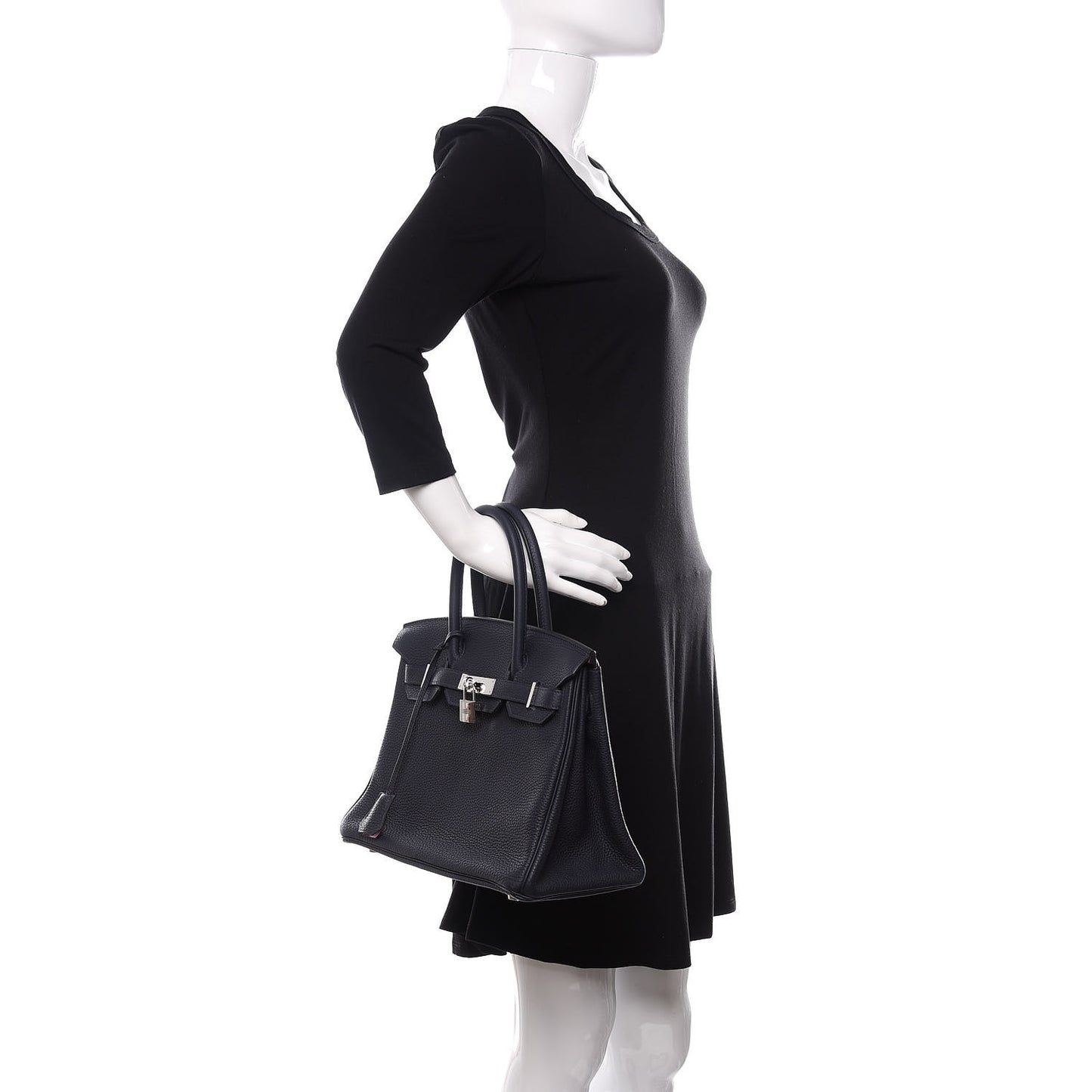 Togo Birkin Verso 30 Bleu Nuit Rose Pourpre