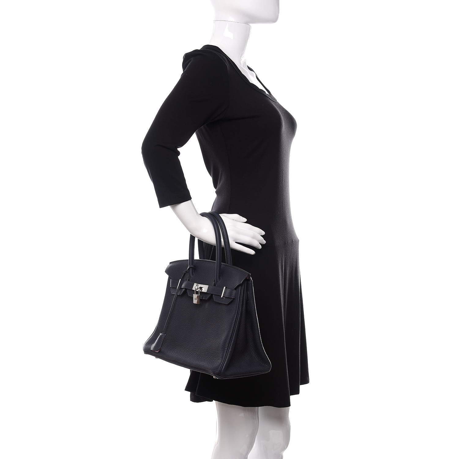 Hermes Togo Birkin Verso 30 Bleu Nuit Rose Pourpre 2 of 10