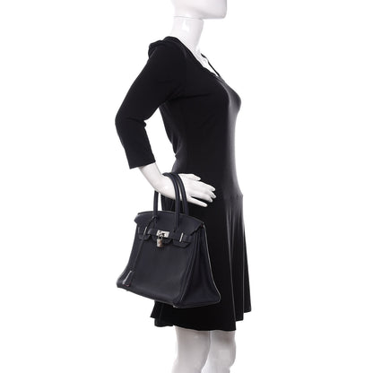 Hermes Togo Birkin Verso 30 Bleu Nuit Rose Pourpre 2 of 10